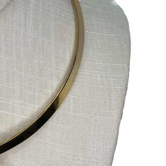 Vintage 80's Torque Choker Necklace Statement Gold Swirl Y2K Glam - Picture 5 of 8